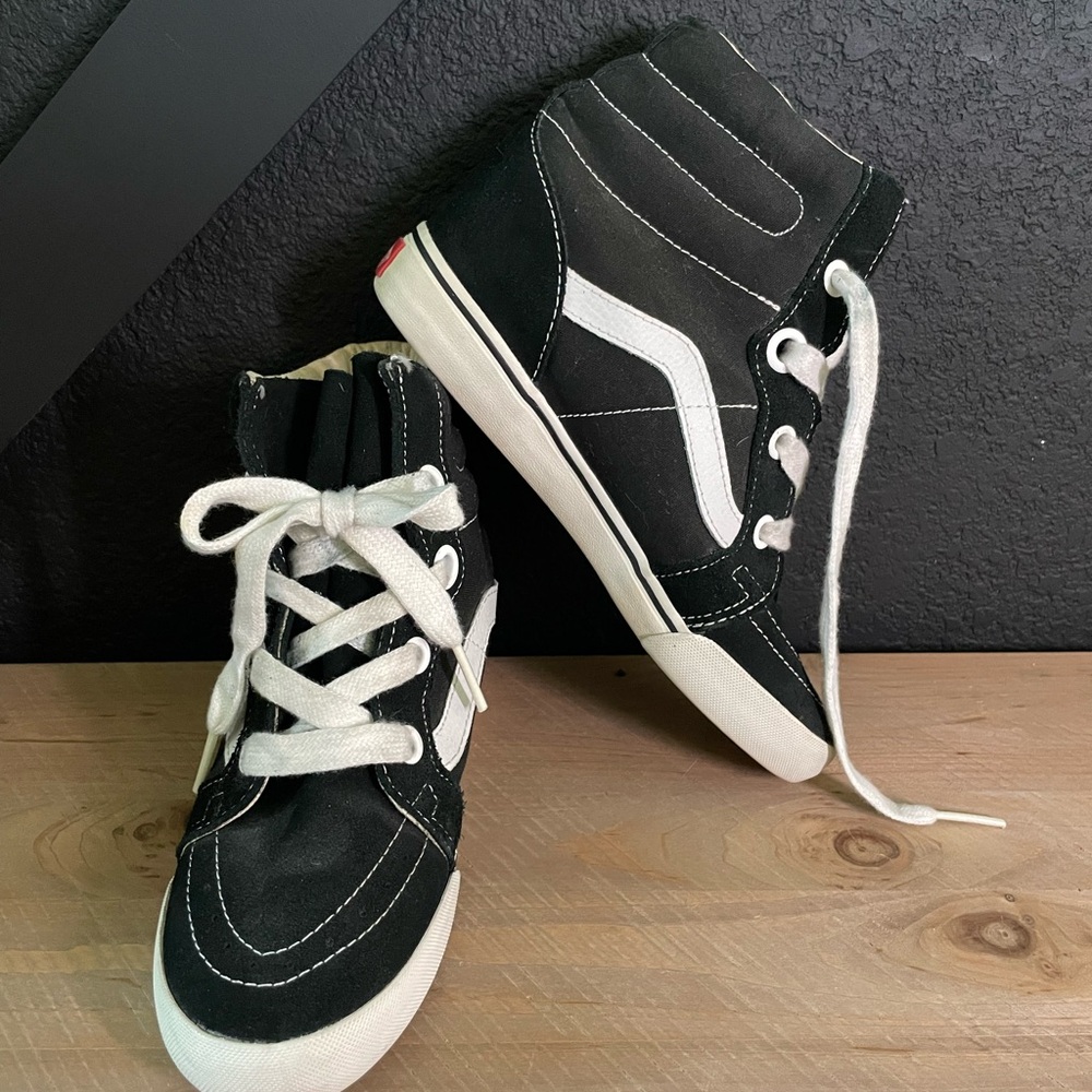 Vans Sk8 Hidden Heel - Black and White High-Top Sneakers
